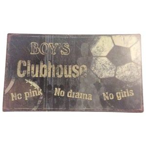 🖤Metal Hobby Lobby Boys Clubhouse W-13 in x L-7.5 in Rustic No Pink Drama Girls